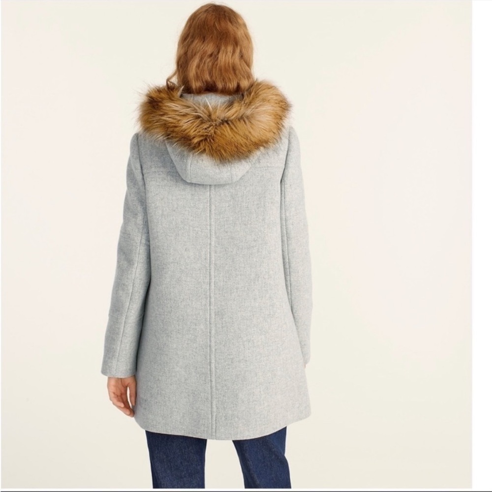 J. Crew Chateau Parka in Italian stadium-cloth wool Gray Coat Size 0 - Picture 3 of 12